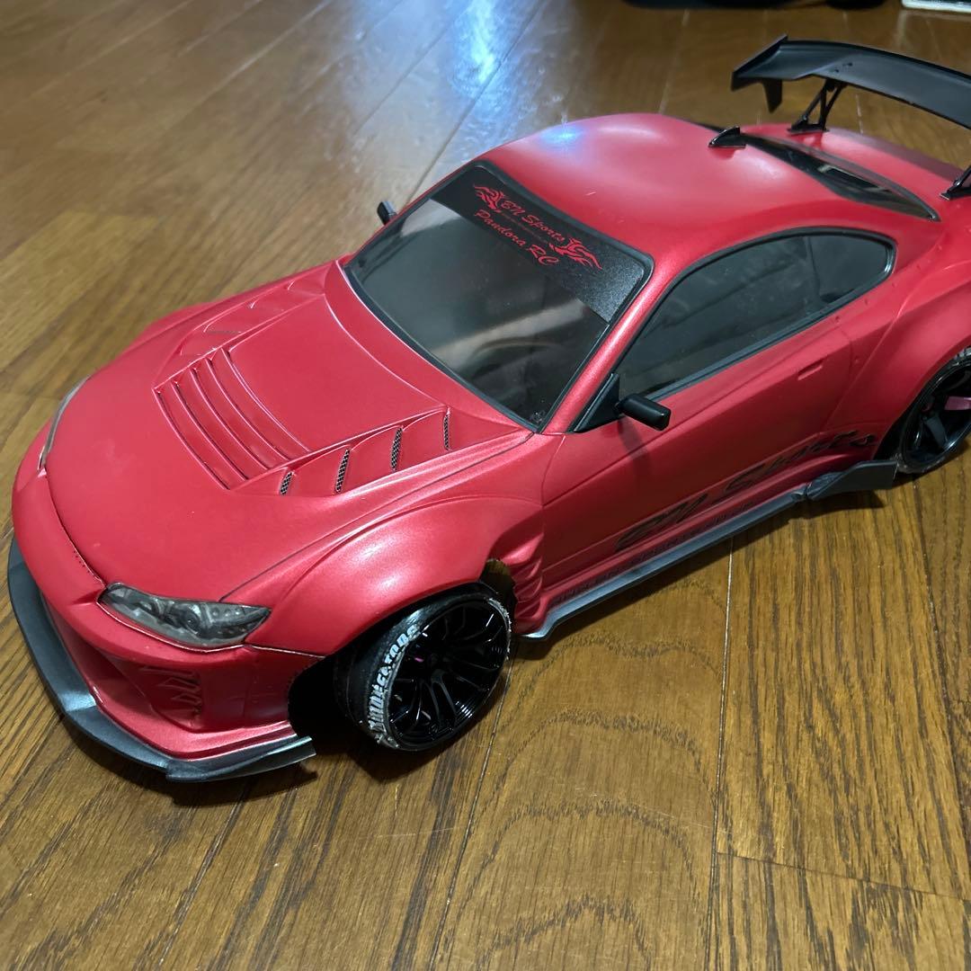 パンドラS15シルビア マットレッド LEDライト付きラジコンボディ