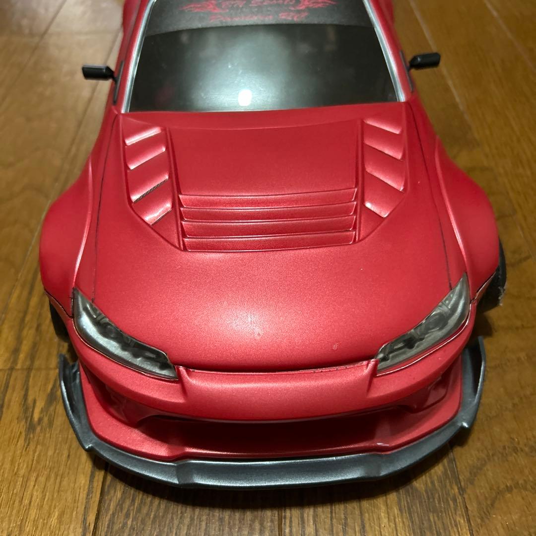 パンドラS15シルビア マットレッド LEDライト付きラジコンボディ