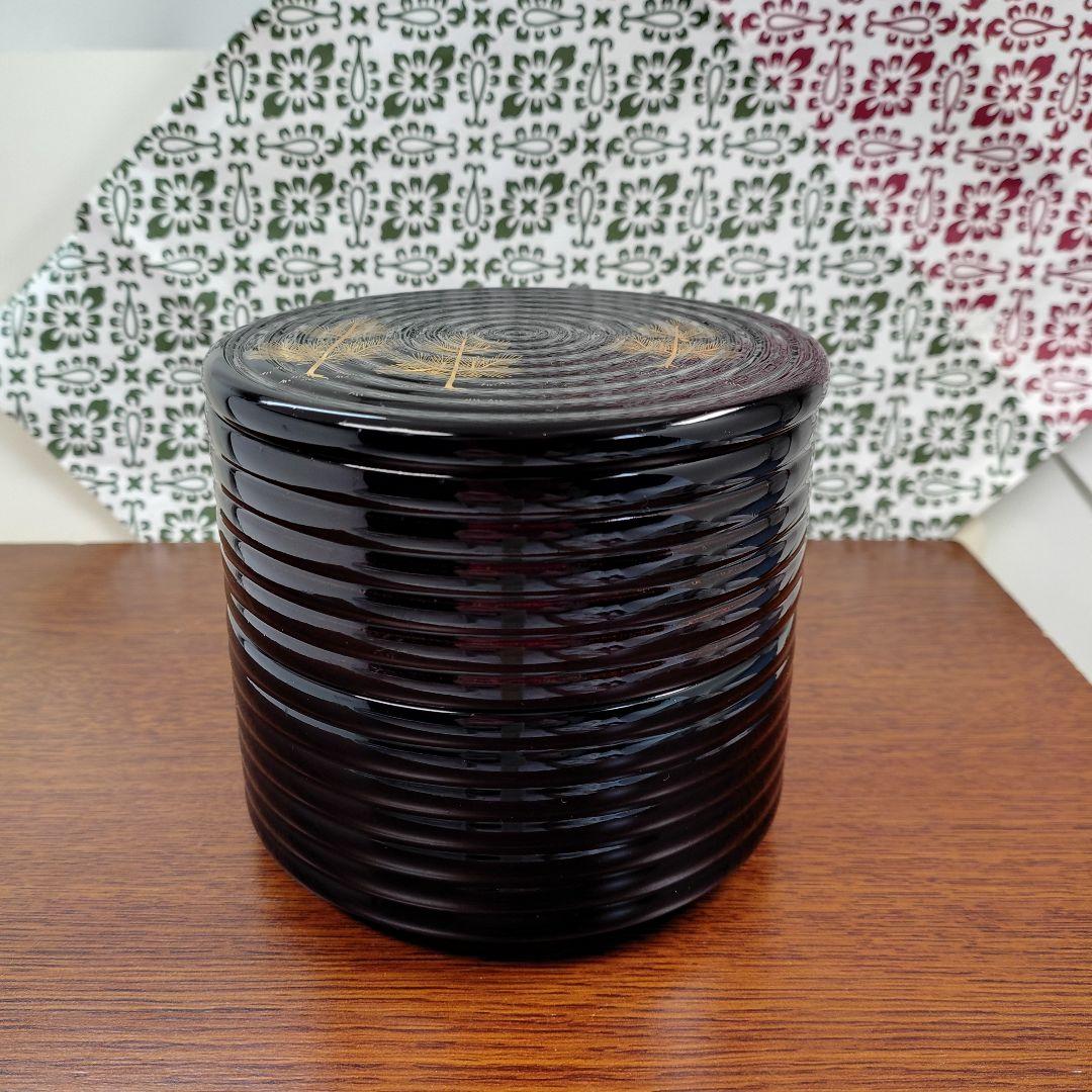 象彦 漆器 若松蒔絵 内朱丸重 二段丸重 菓子器 お弁当箱 宝石箱