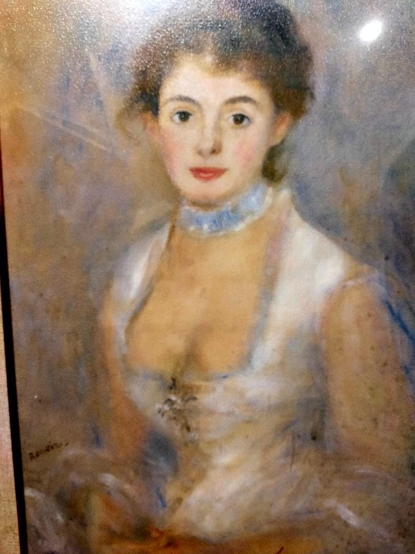 絵画　ルノワール　アンリオ夫人　額装つき