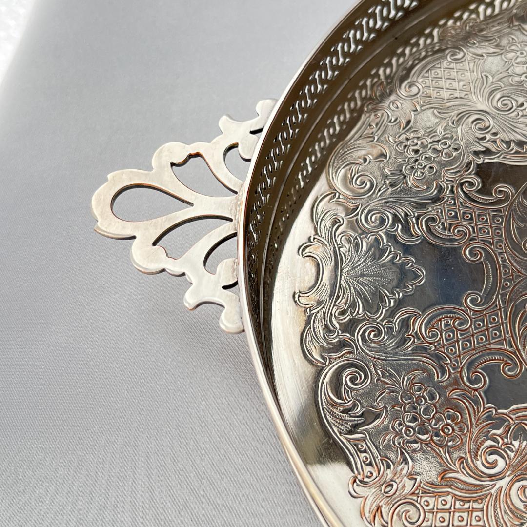 カードトレー / ドリンクトレー 直径18cm【シルバープレート】