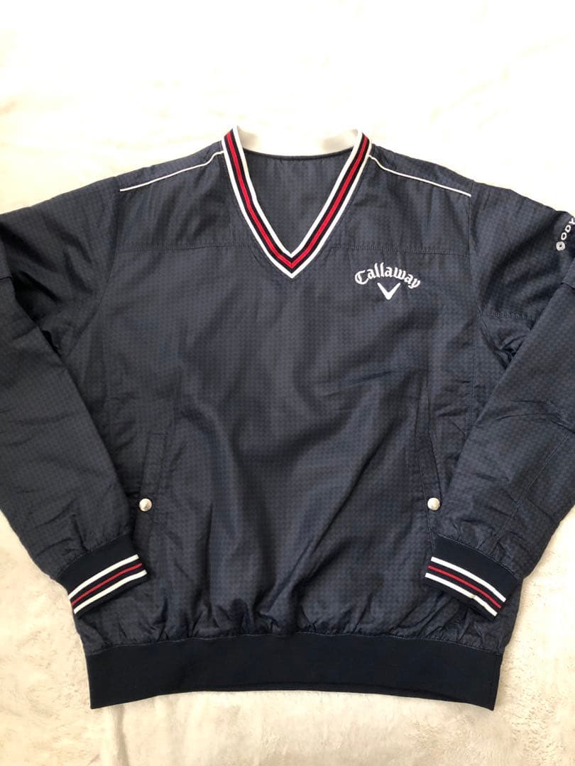 ☆プロ支給品☆美品Callaway中綿ジャケット LL 紺 2ウェイ半袖 激レア