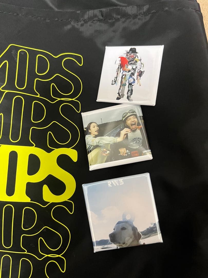 RADWIMPS 20th TOURグッズ　あにゅー ナップサック 缶バッチ付き