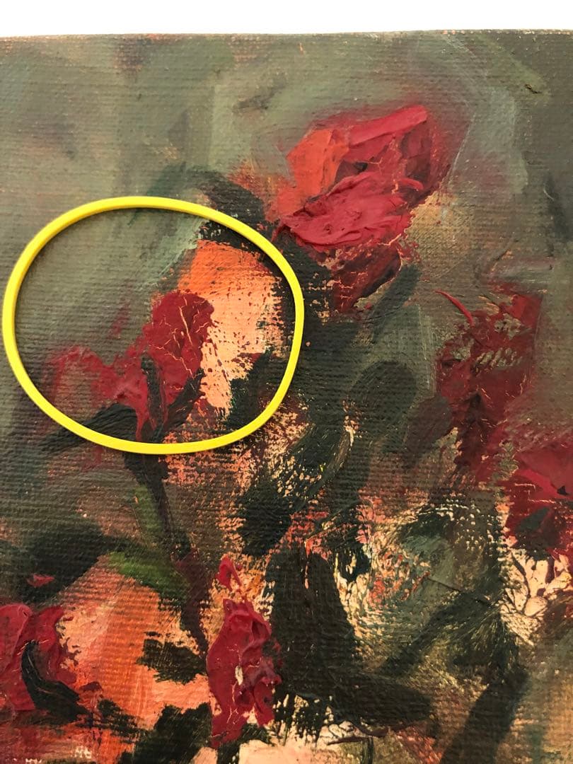 油絵（赤い花）