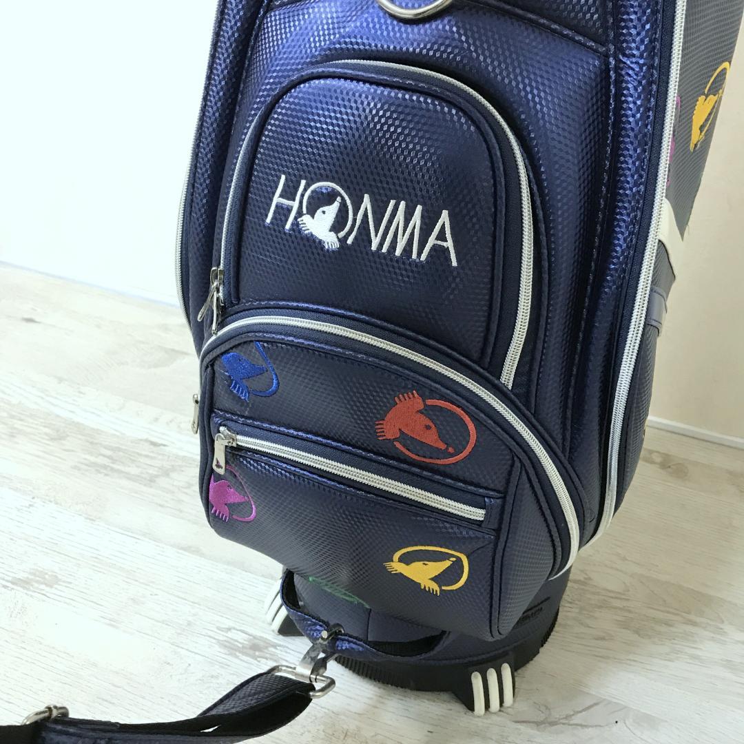 【美品】HONMA 本間ゴルフ キャディバッグ 8.5型 もぐら柄 レインボー