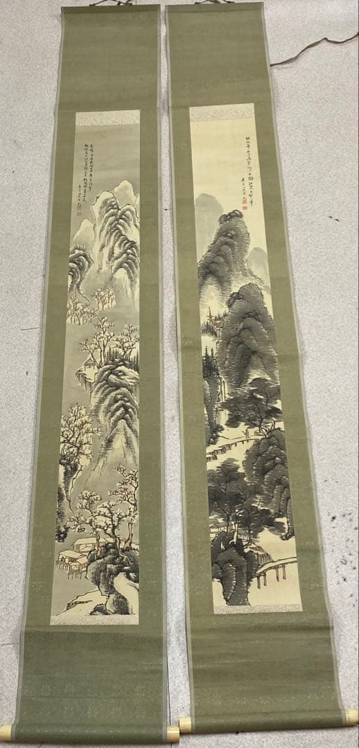 3-3038 山水画の掛け軸（掛軸）