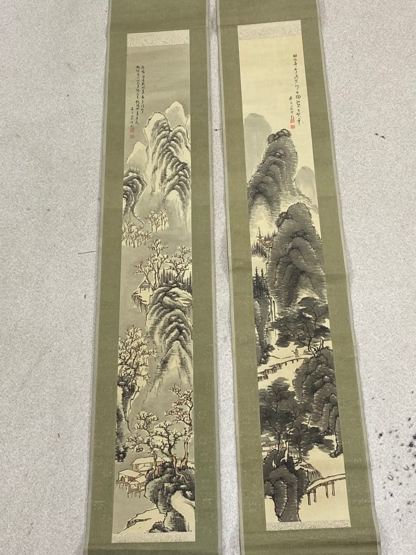 3-3038 山水画の掛け軸（掛軸）