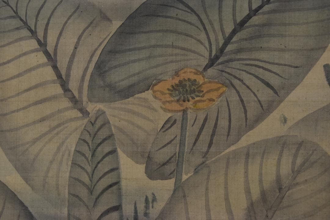 【真作】駒井源琦/河骨に亀図/掛軸☆宝船☆Z-742