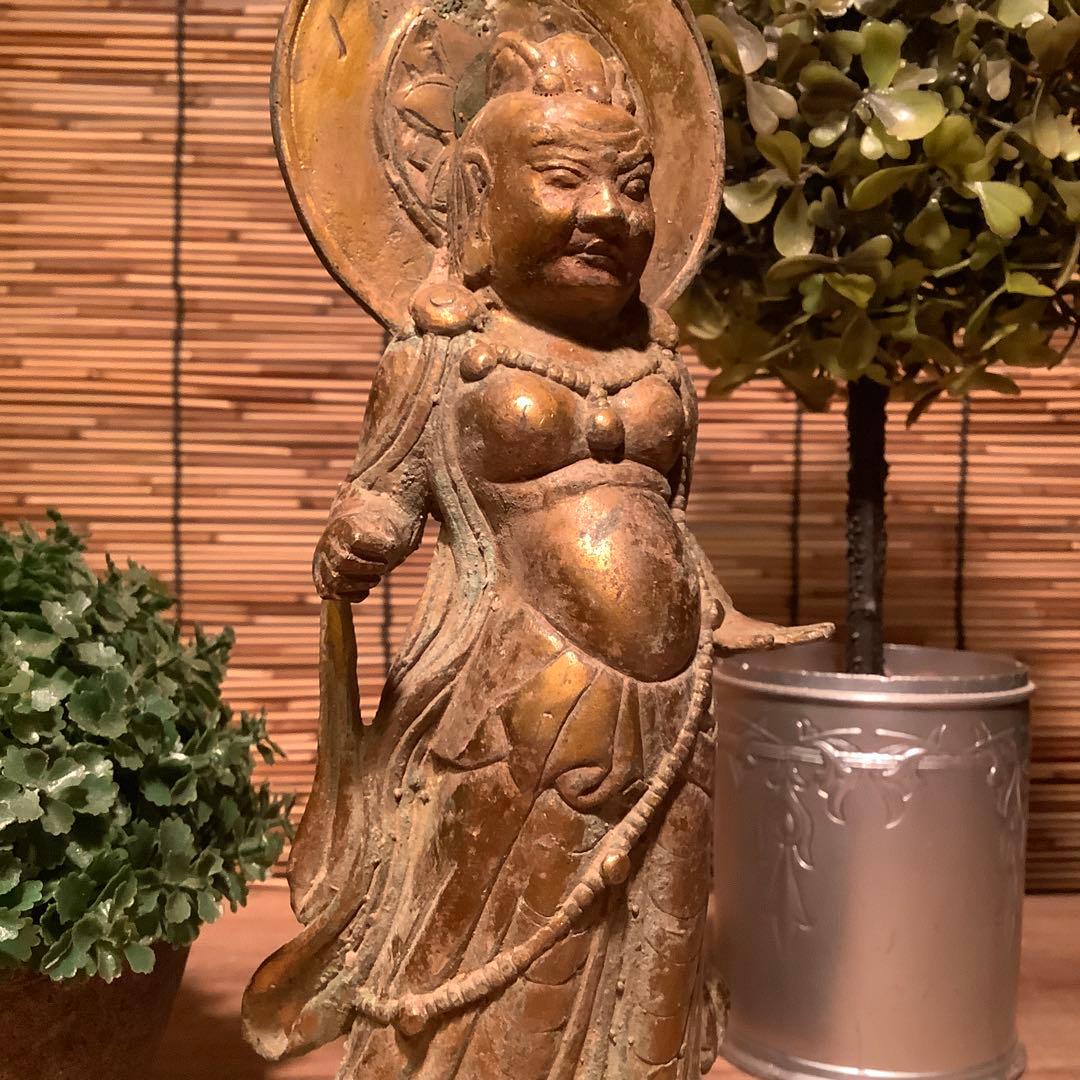 中国明・天界六道「守護尊天部神像」天部・護法善神・四天王・神将・黄銅・出土