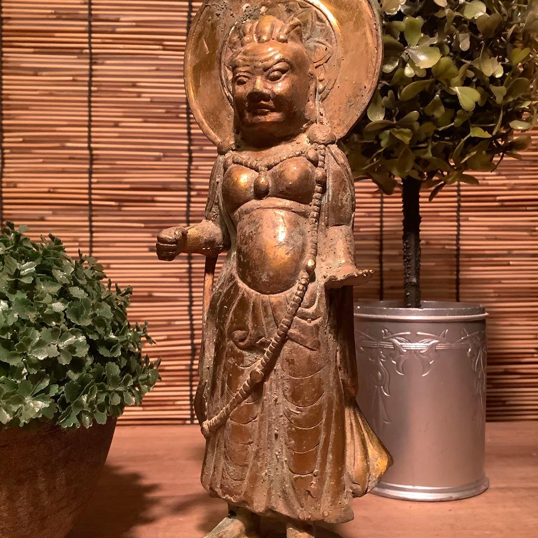 中国明・天界六道「守護尊天部神像」天部・護法善神・四天王・神将・黄銅・出土