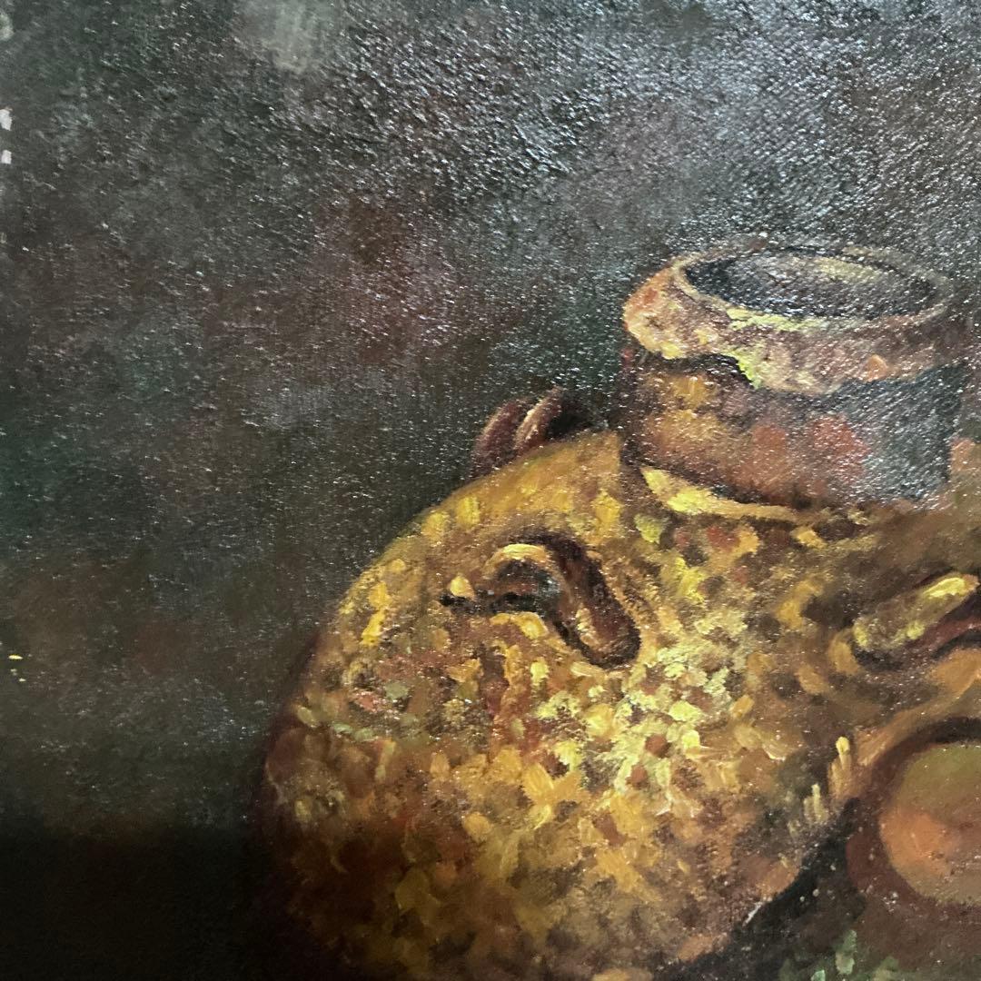 【真作】　後藤田司　静物画　壺とザクロ油彩画　油絵　額無し　F６号