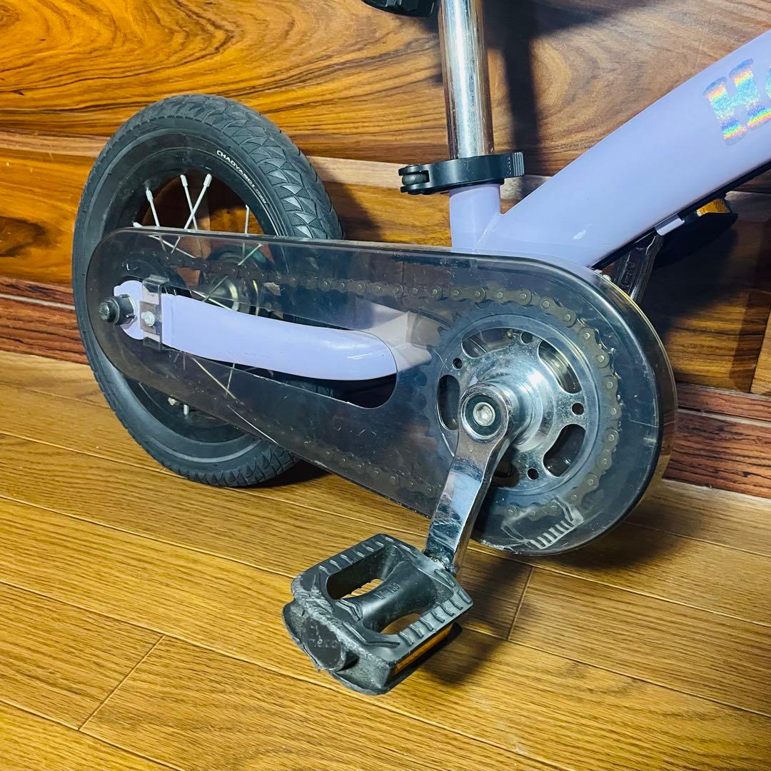 超美品 へんしんバイク2 パープル 12インチ バランスバイク 女の子 自転車