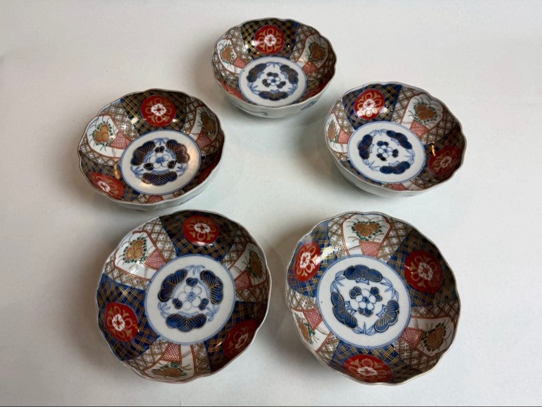 古伊万里　皿　装飾　赤絵　5枚