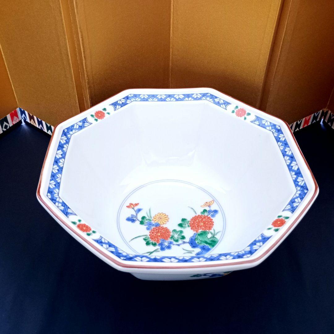 伊万里　古伊万里　八角赤絵鉢　庫山窯　花文様　菓子鉢　菓子器　香琳作