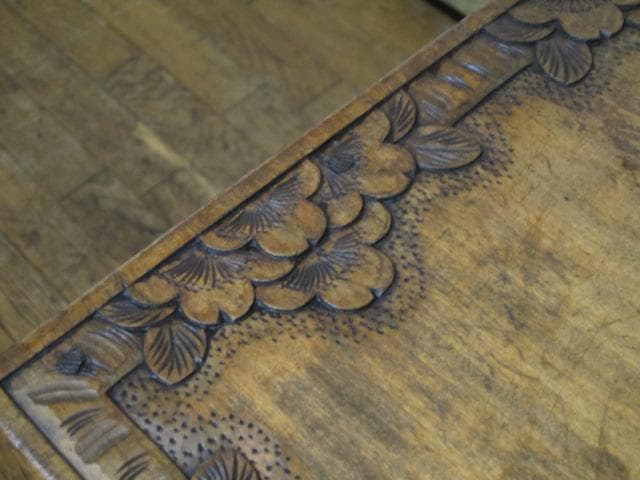 長野県 伝統工芸品 軽井沢彫り 桜 彫刻 5杯抽斗 箪笥/チェスト/整理タンス