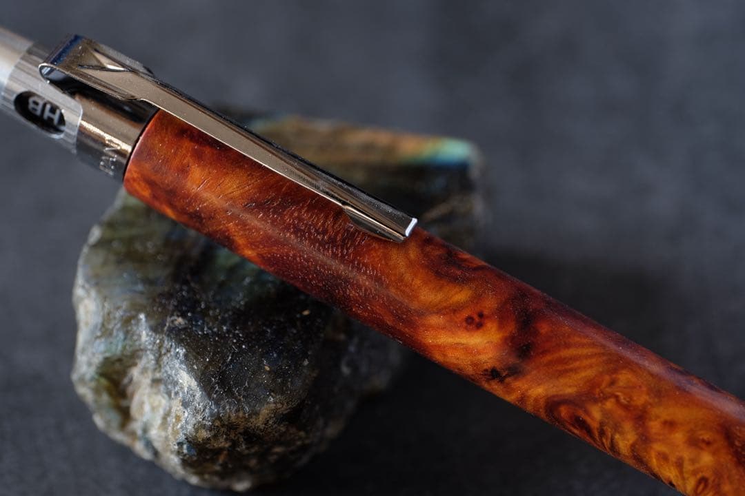 PG5木軸カスタム0230　高村杢工房 製図用シャープペンシル　花梨瘤