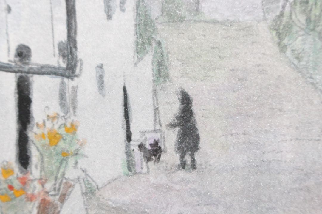 No5297額装　久保嶺爾　「朝霧」　直筆サイン　落款　共シール　風景　送料無料