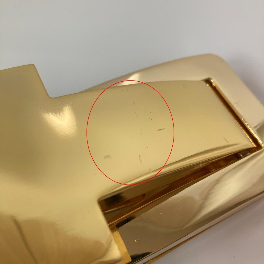 【訳あり】パワーベルト レバーアクション ワンタッチ可変式 ブラウン×金 本革