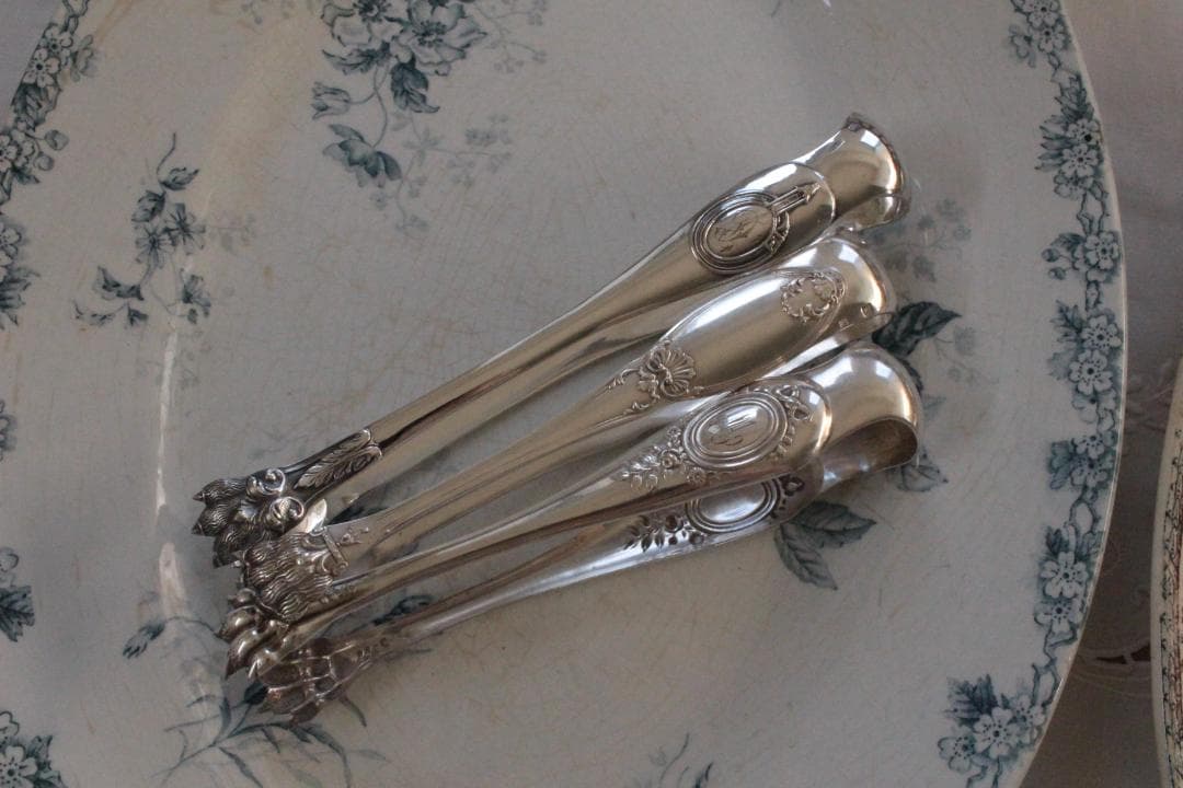 【A】シルバーコーティングのトング/野獣の足・フランスアンティーク