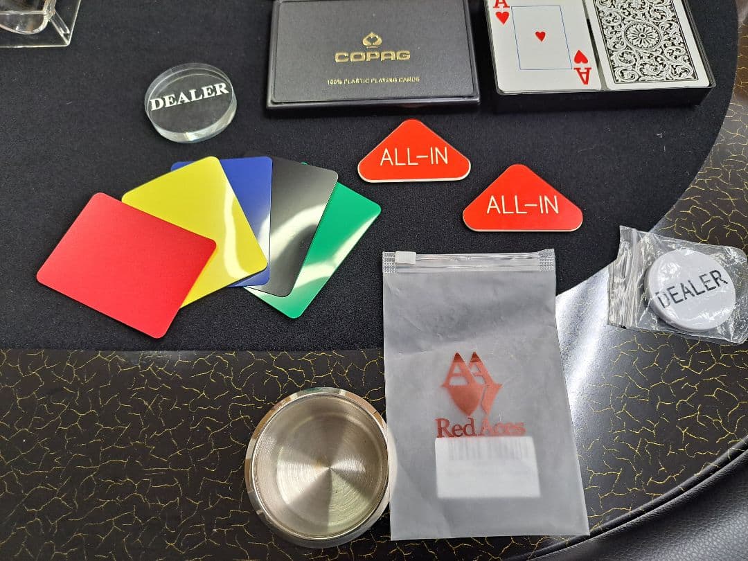 ポーカーチップ６種類５５０枚&カードセット　モンテカルロ　クレイ　中古品