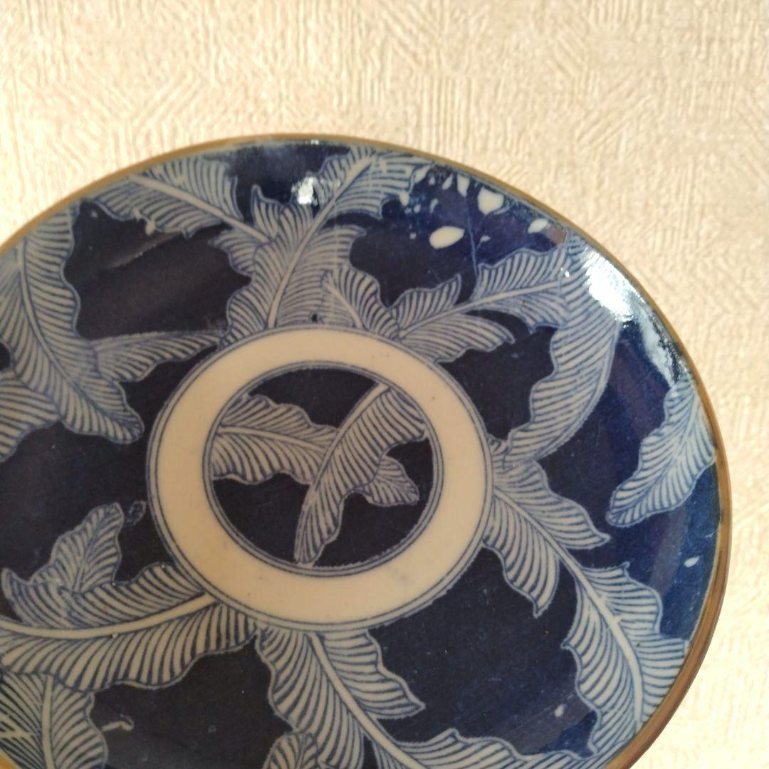 古伊万里明治印判芭蕉文平皿五客