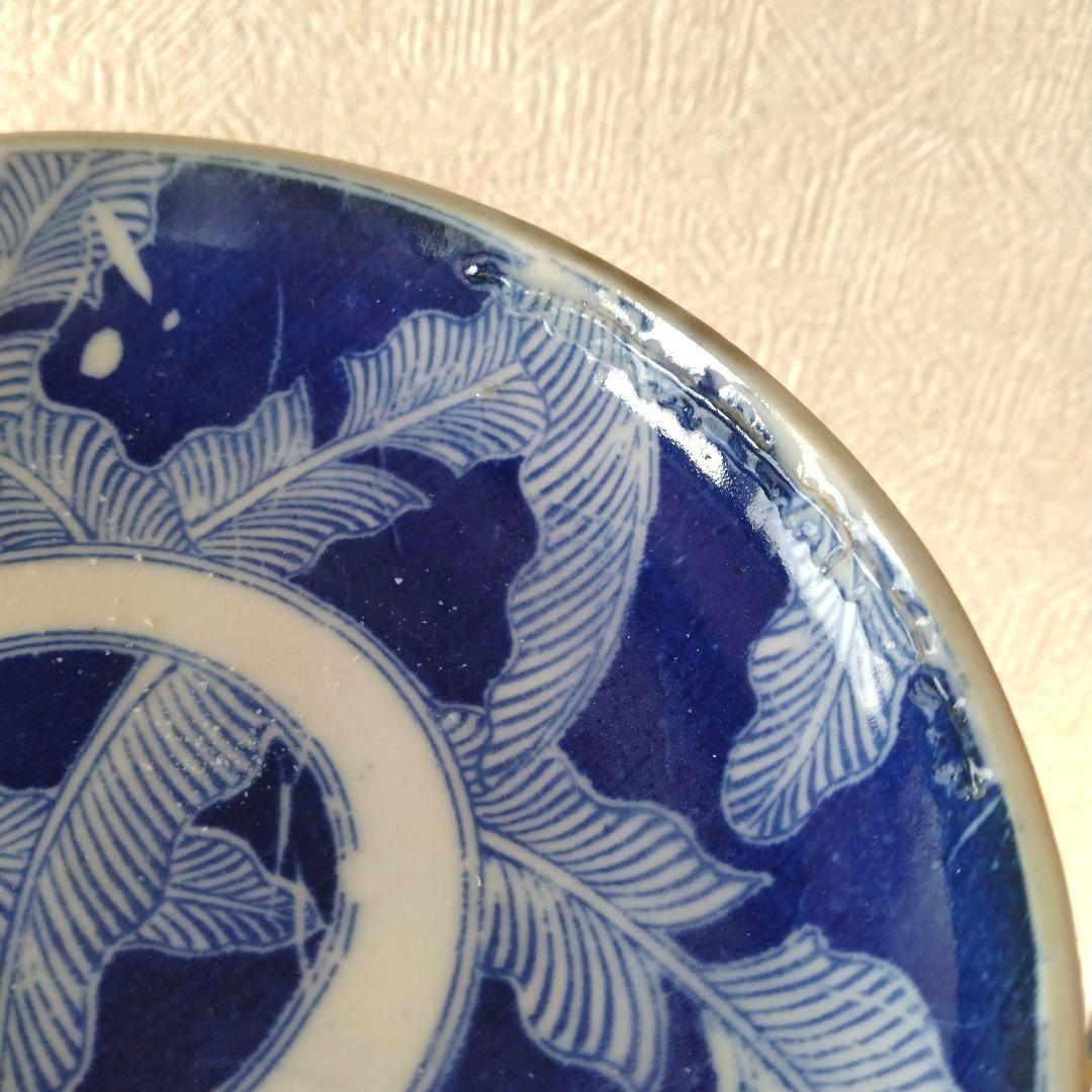 古伊万里明治印判芭蕉文平皿五客