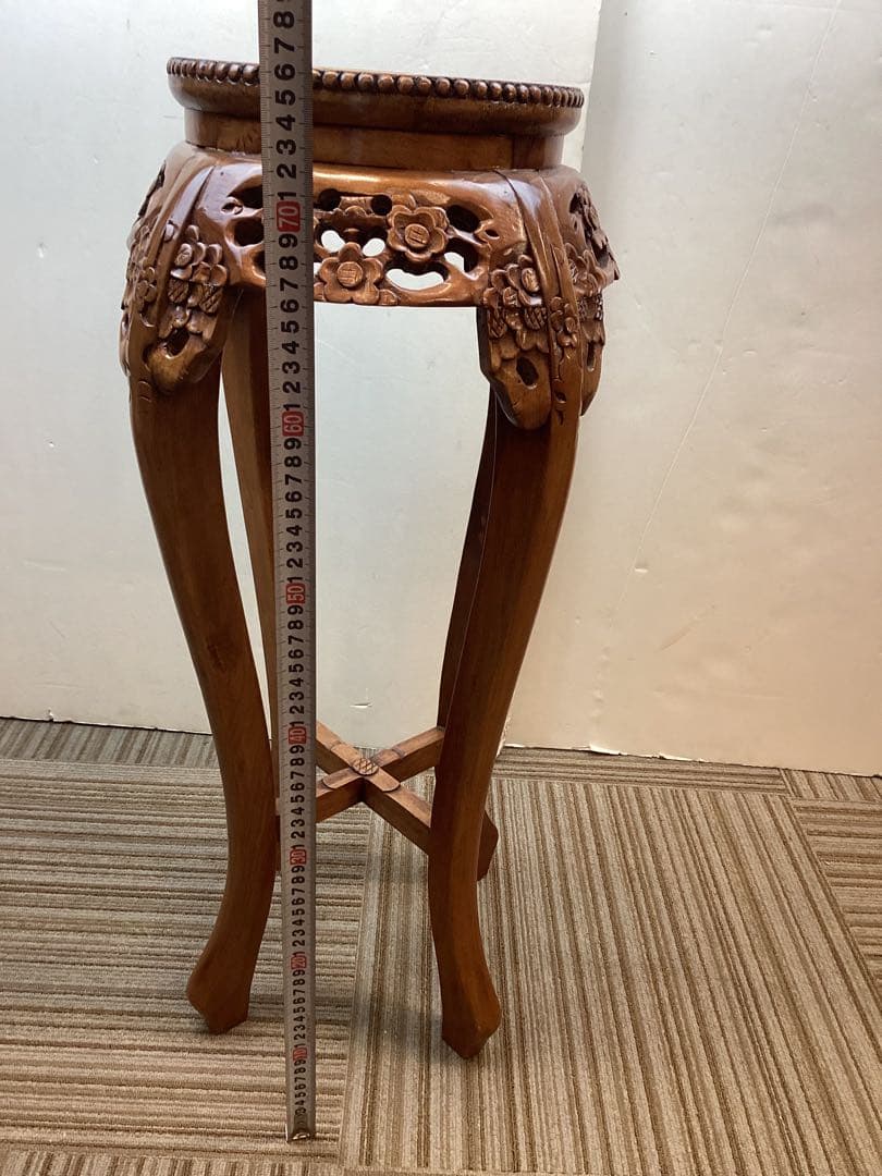 美品　花梨花台 高さ75.5cm 送料込み