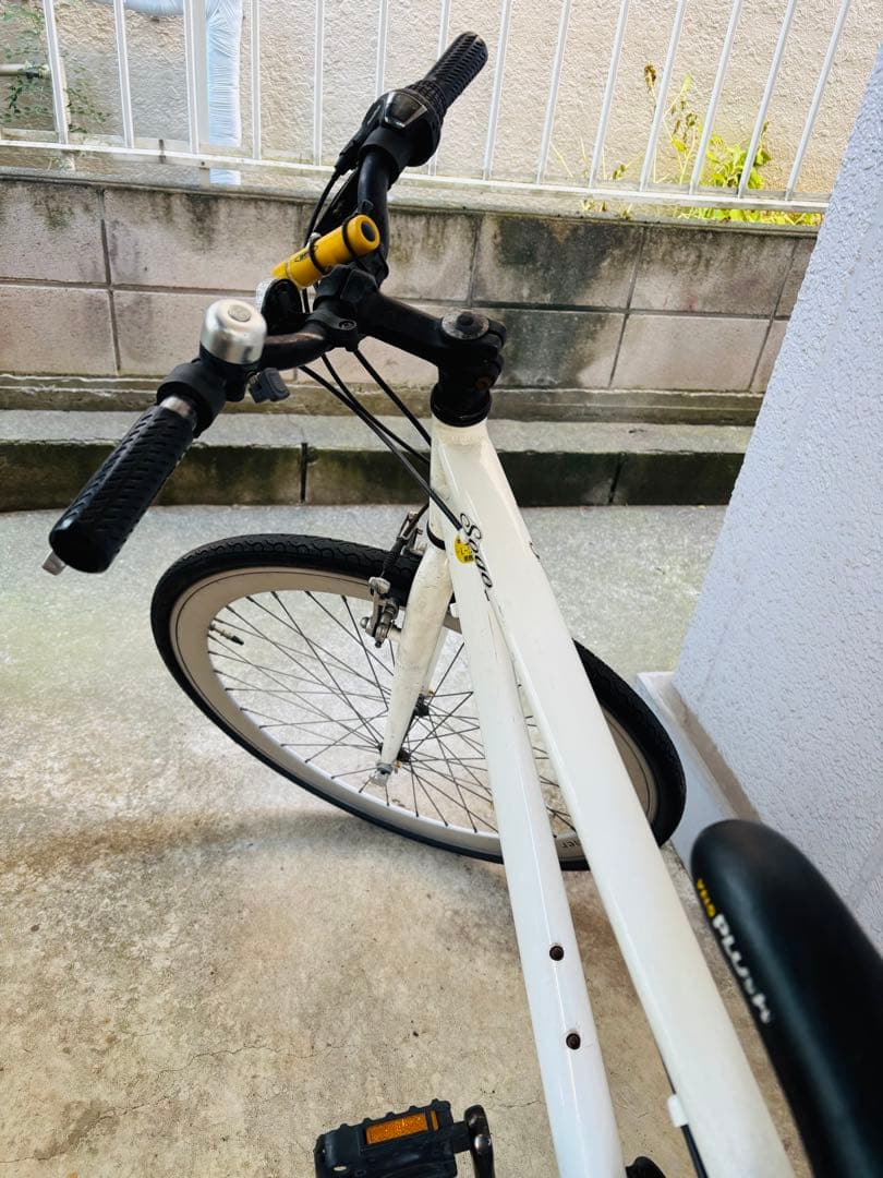 ホワイト クロスバイク Vブレーキ　引き取り限定