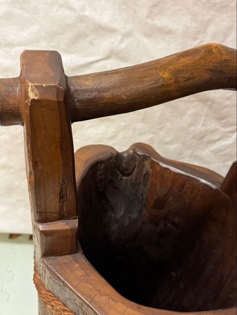 丸太　桶　傘立て　昭和レトロ　70cm 希少