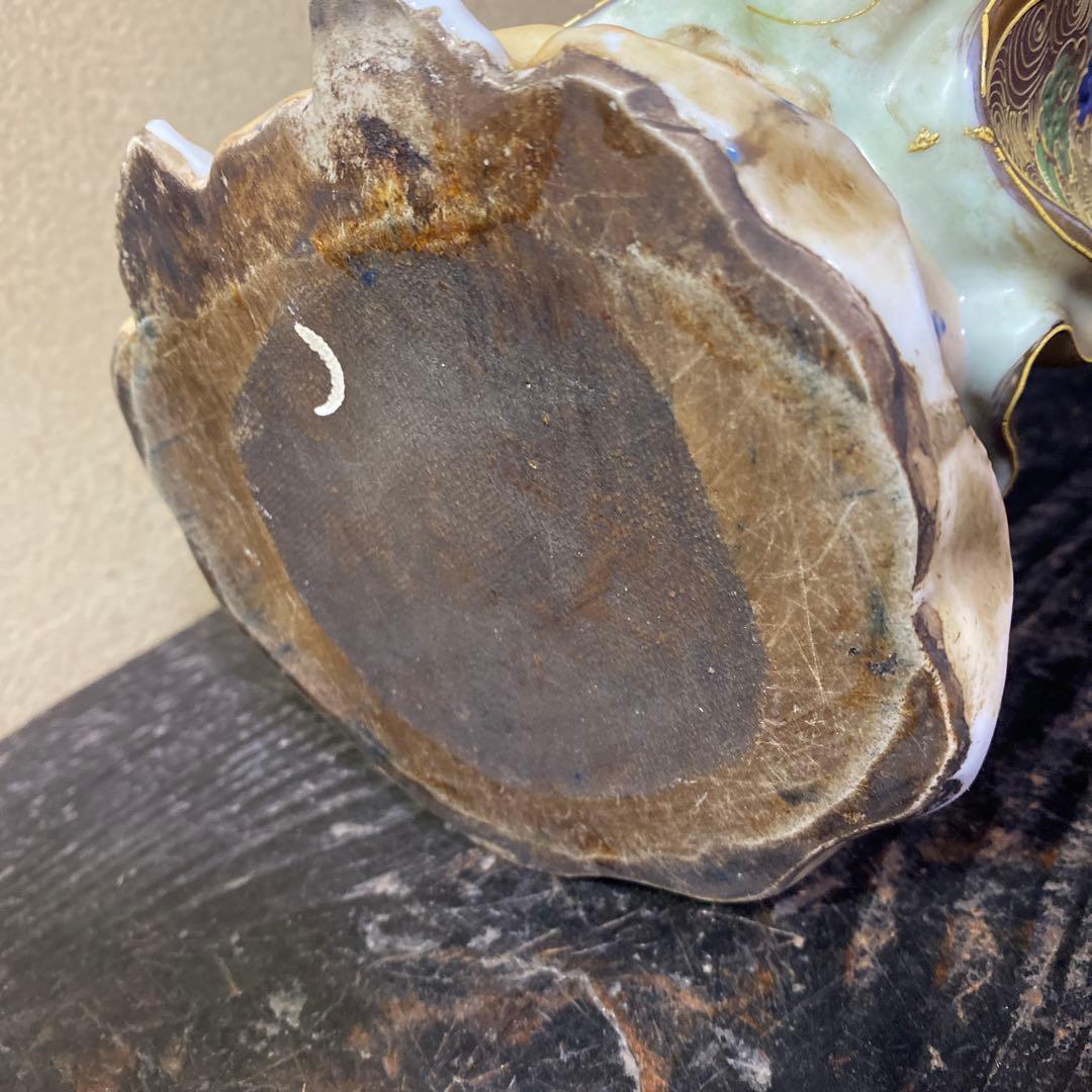 九谷焼　金蘭手観音図置物