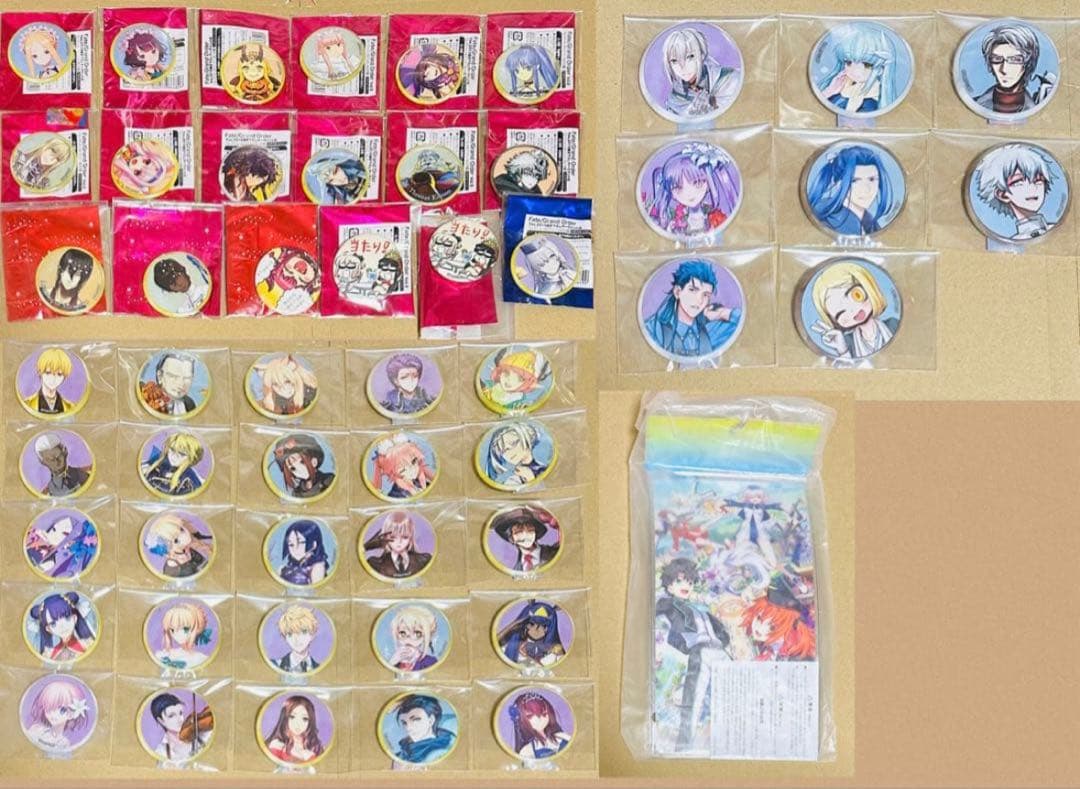 Fate/GrandOrder 霊基召喚缶バッジ チケットフォルダー セット