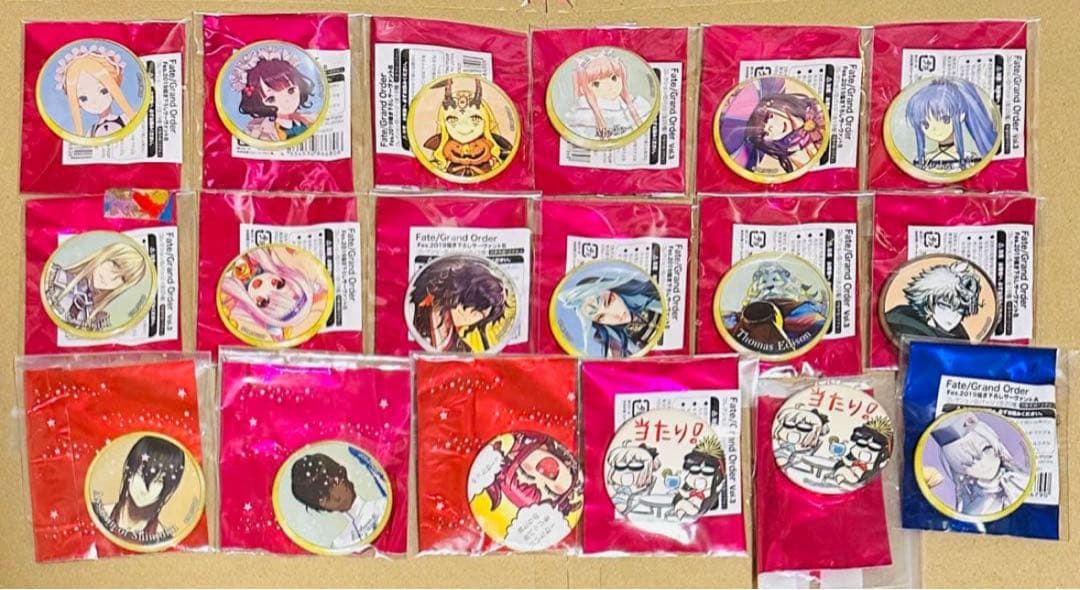 Fate/GrandOrder 霊基召喚缶バッジ チケットフォルダー セット