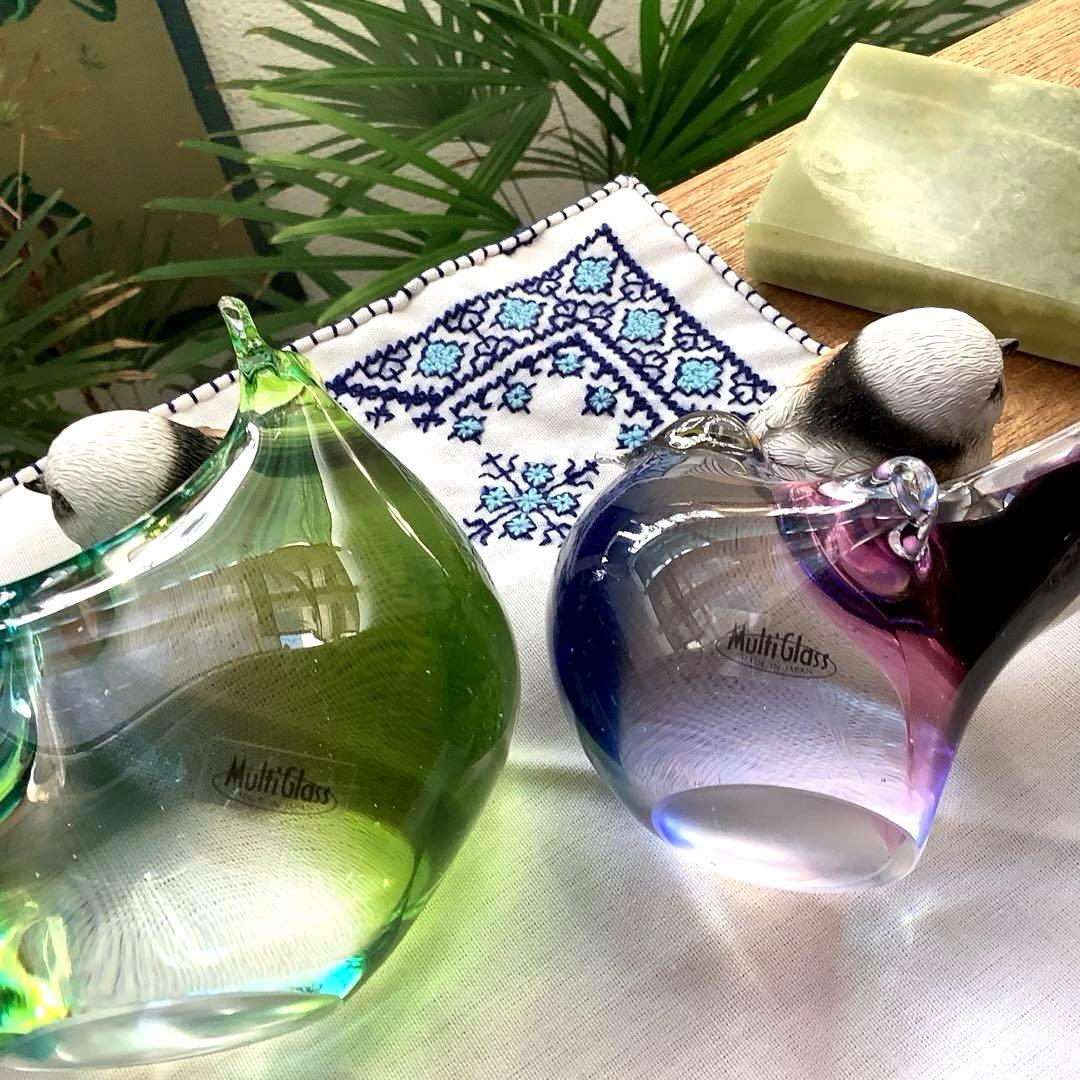 Malti Glass 【Love Birds/ラヴ　バード】台座付　ガラス工芸