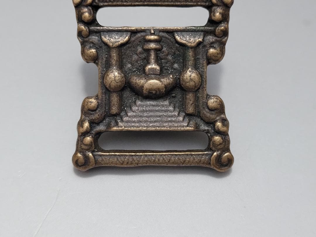 銅製 仏塔紋 天鐵 トクチャ 護身装身具 チベット 仏教文物 幅約4cm