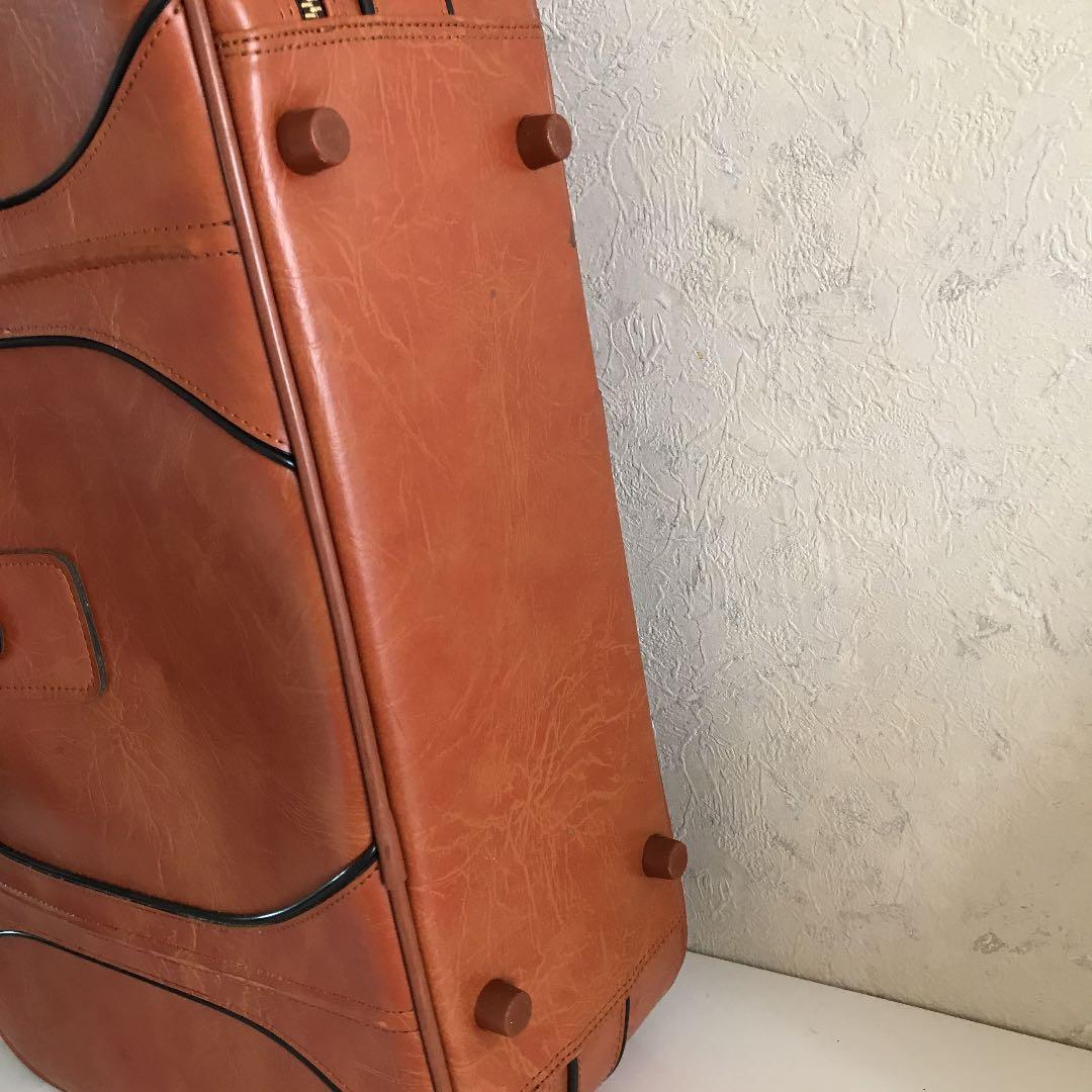 アンティーク、レトロ、旅行鞄、キャメル　中型　トランク