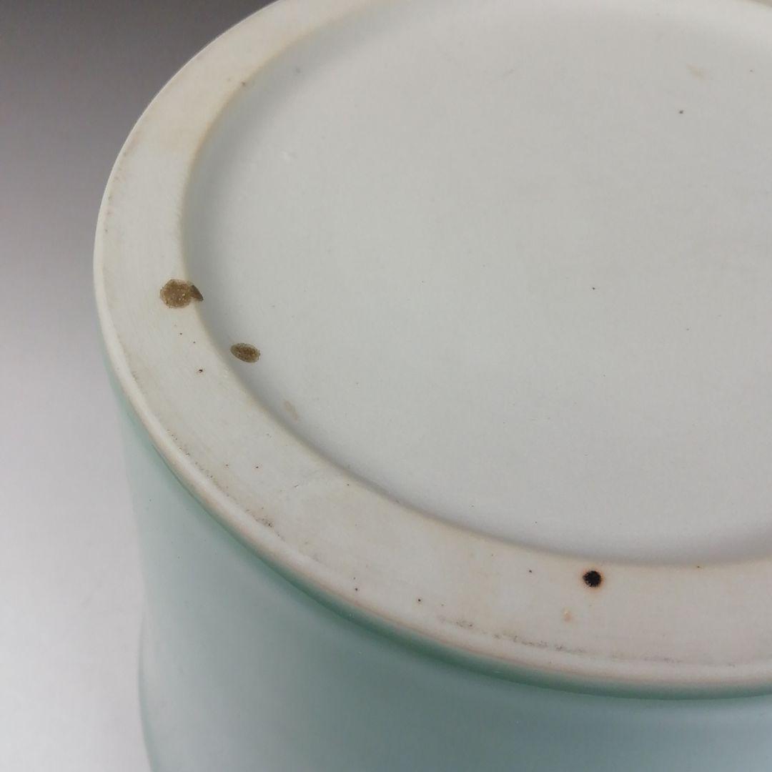 Ｔ８４４　水指　『末広　高麗青磁　一重口水指』『瑞豊 造』　共箱　茶道具