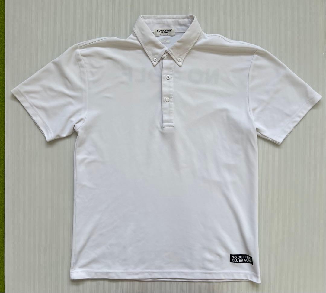 NO COFFEE NO GOLF ノーコーヒー ノーゴルフ ポロシャツ 白