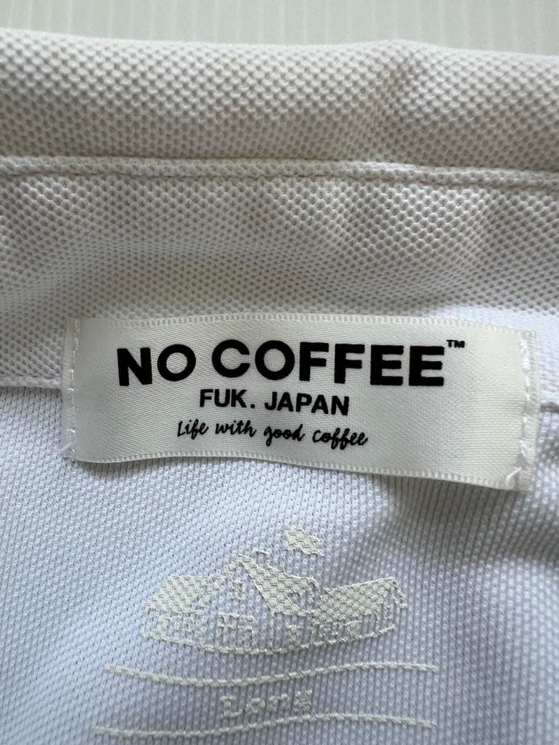 NO COFFEE NO GOLF ノーコーヒー ノーゴルフ ポロシャツ 白