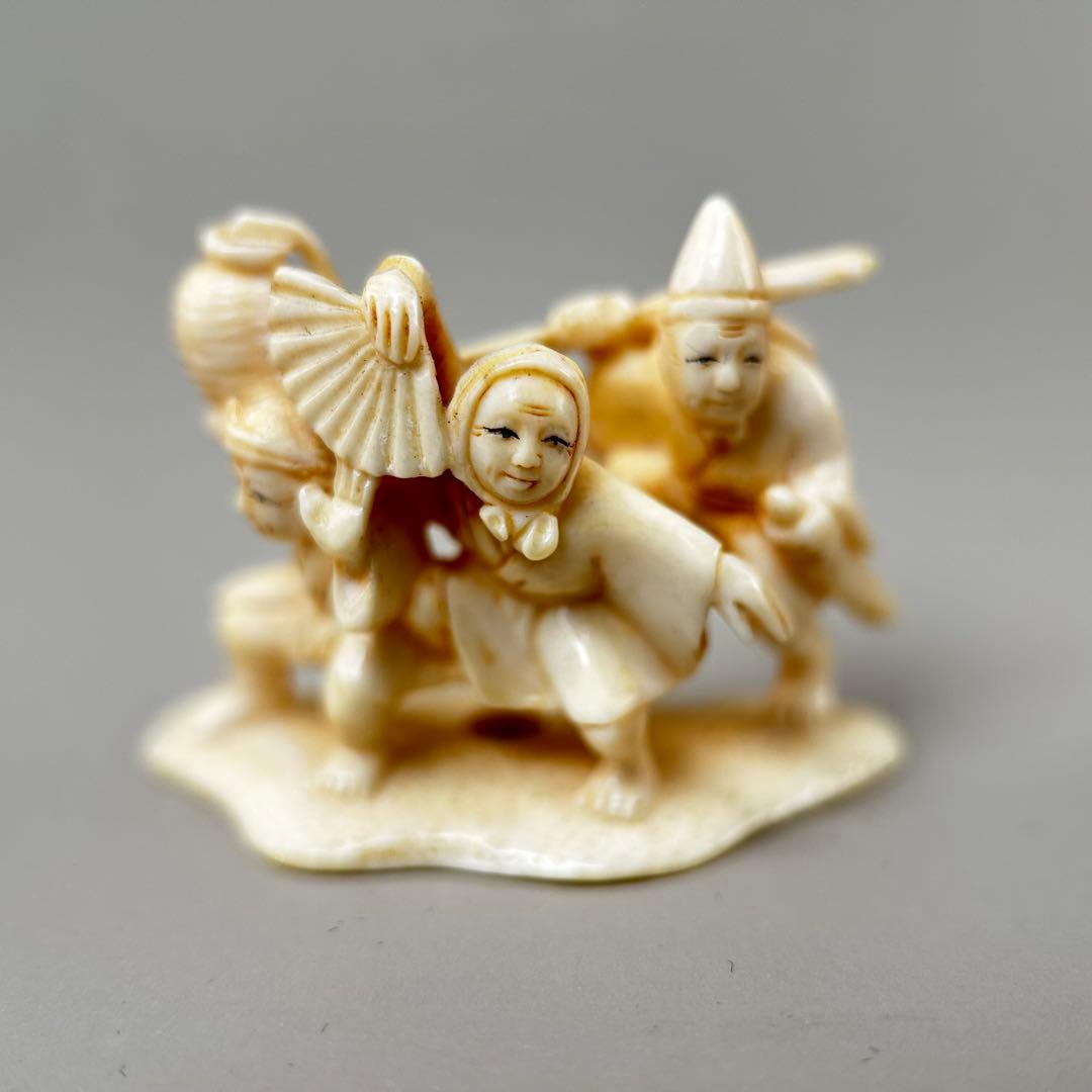 人形彫刻極上根付天然素材アンティーク骨董飾り物古美術置物細密細工