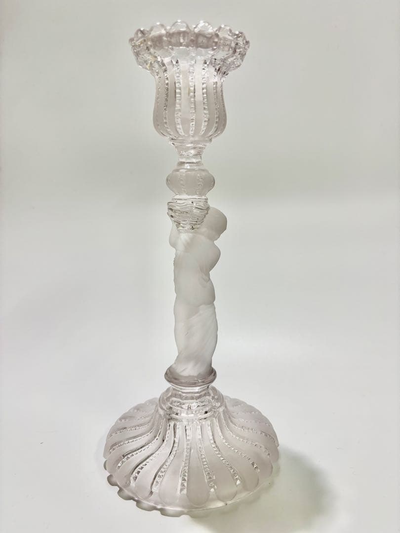 オールド・バカラ 子供フロストキャンドルスタンド 置物　オブジェ