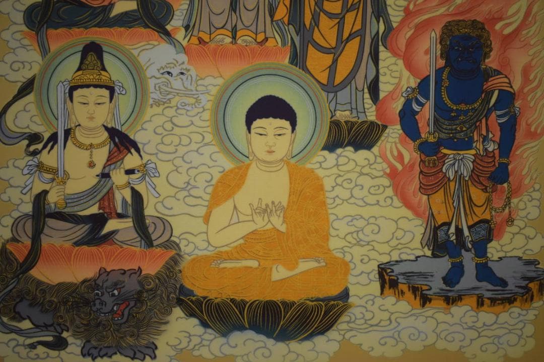 /広遠/十三仏図/桐共箱付/布袋屋掛軸HI-927