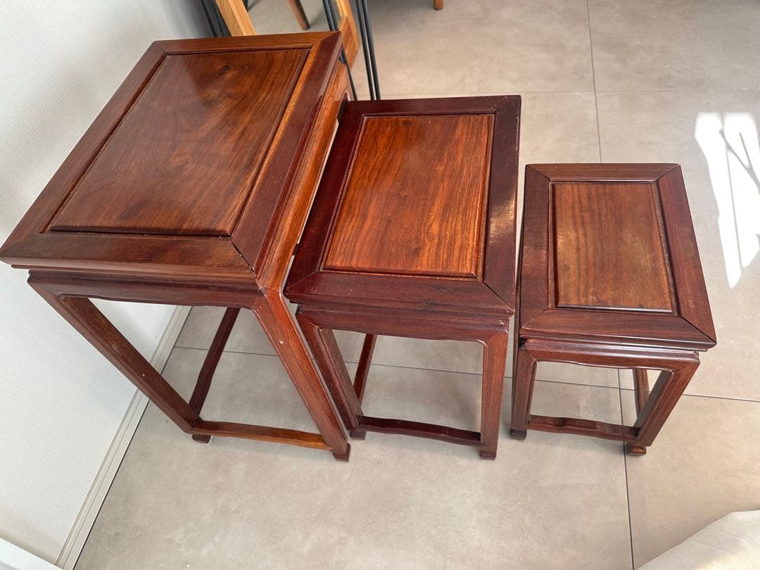 ネストテーブル　唐木　花梨　3点セット