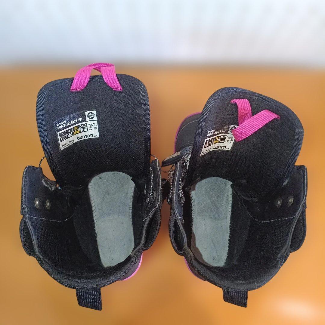 美品　Burtonミント スノーボードブーツ ブラック/ピンク23cm int