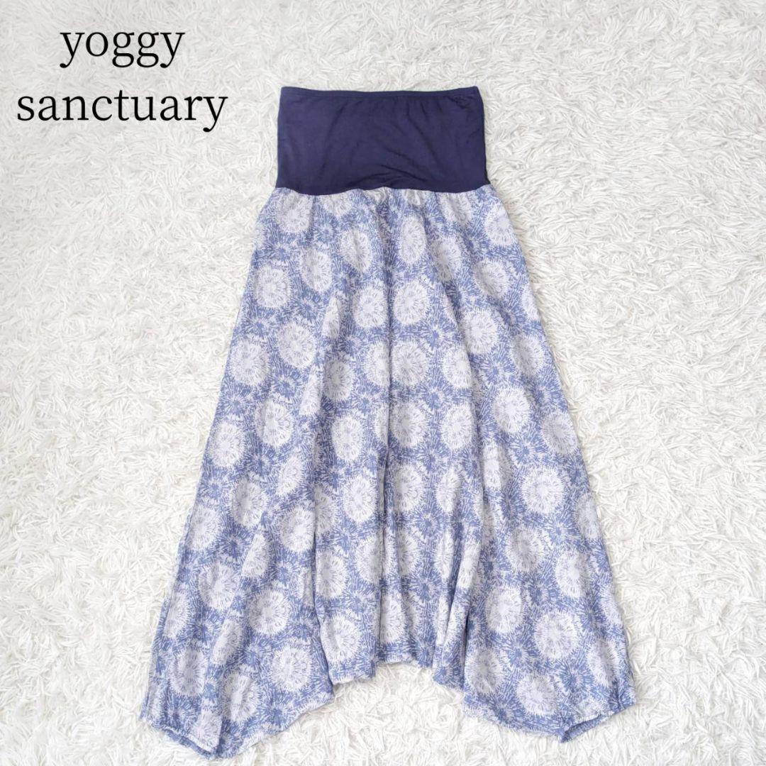 ヨギーサンクチュアリ ヨガウェア ジニーパンツ〈パープル〉総柄 日本製 春夏秋冬
