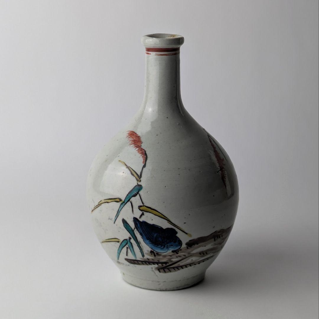 ひ*る様 古九谷 色絵 花鳥 徳利 酒器 花生 骨董 古美術 アンティーク