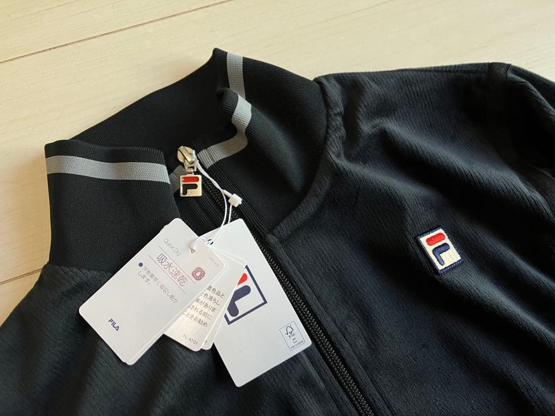 新品＊FILAフィラ ベロアコーデュロイニット上下セットアップ 黒S