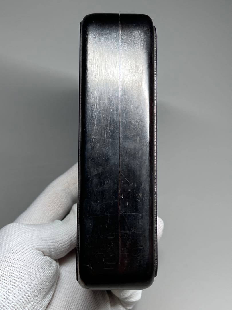 木製　小物入れ　香炉？　硯箱　龍紋　透彫　極細工　文房具　中国美術　唐木　黑檀