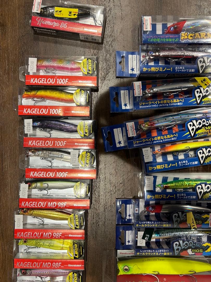 大特価ブルーブルー、メガバスカゲロウオリカラも、ワスプスラローム42個セット