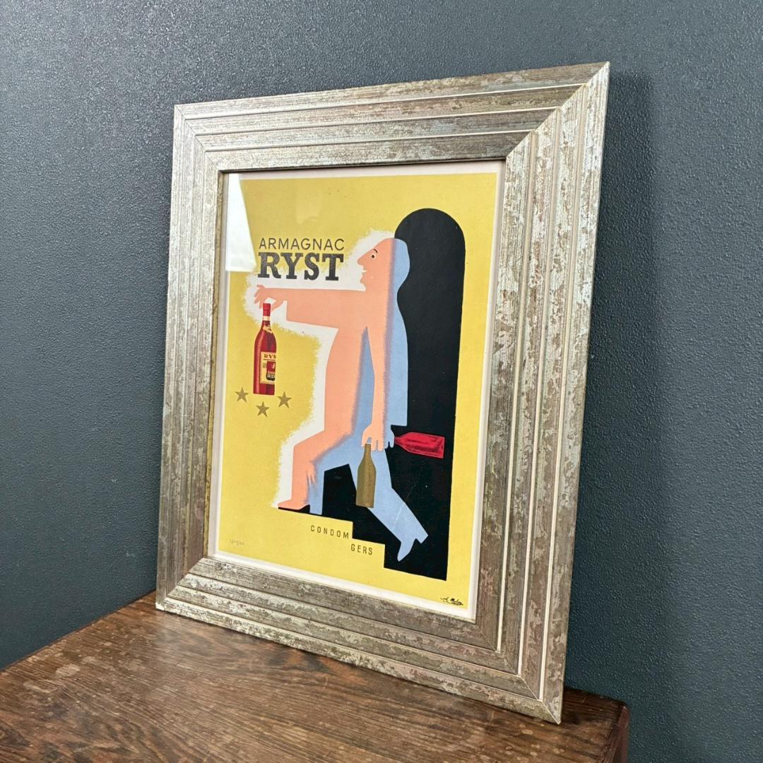 美品 レイモン・サヴィニャック「アルマニャック・リスト」リトポスター お洒落額装