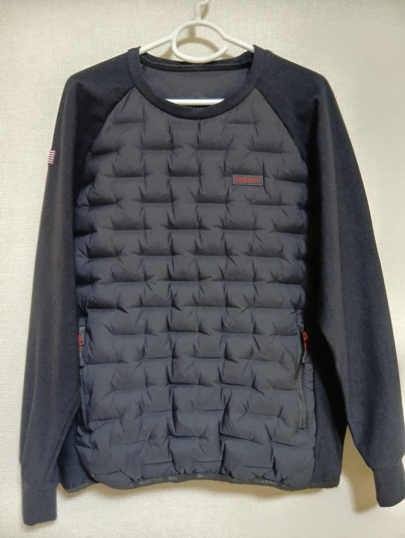 ブリーフィングゴルフハイブリッドダウンCREW NECK ブラックサイズL